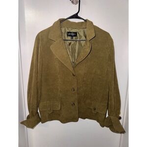 STUDIO I Olive Green Suede Like Blazer Jacket Women's Size 10